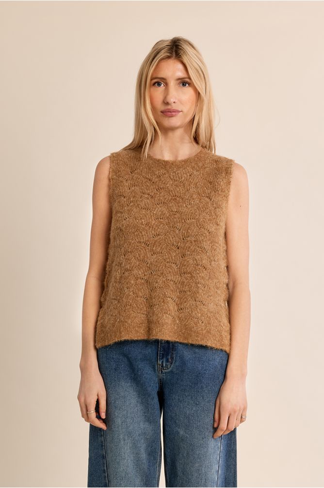 Pull droit en maille ajourée