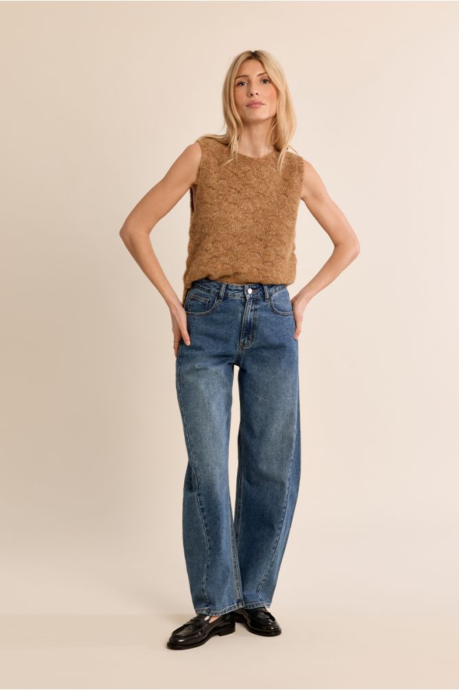 Pull droit en maille ajourée