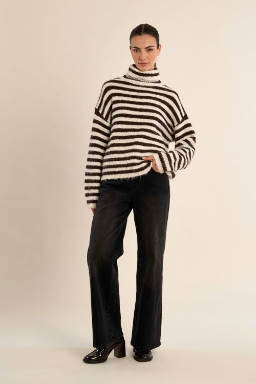 Striped turtleneck sweater