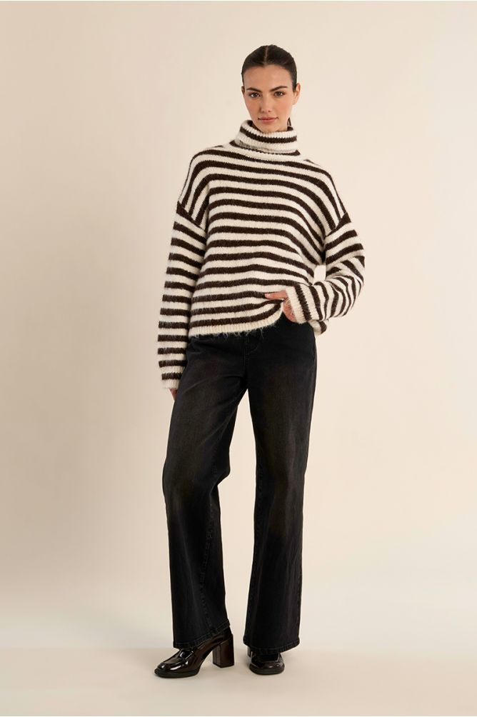 Striped turtleneck sweater