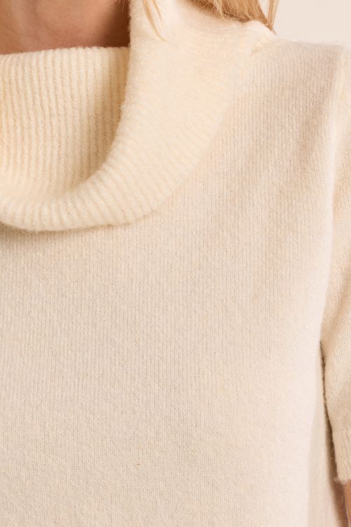Pull manches courtes, col boule
