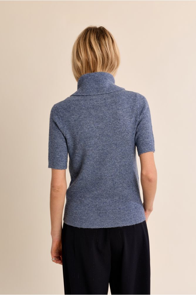 Pull manches courtes, col boule