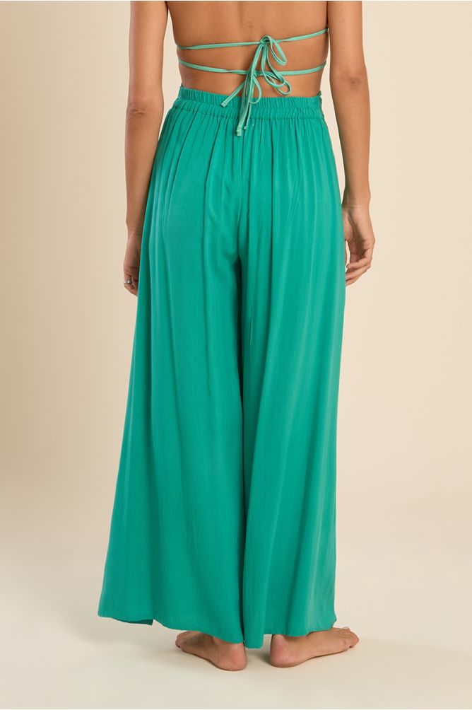 Wide waistband tie pants