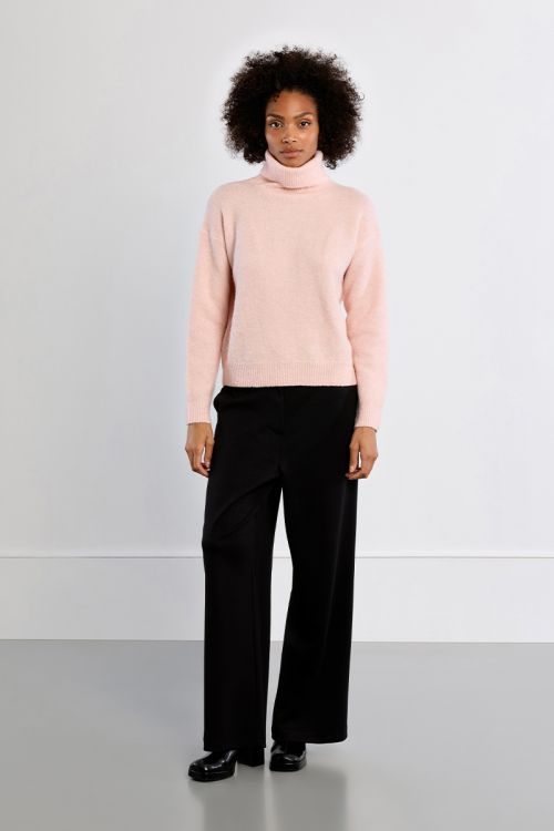 Pull col roulé uni