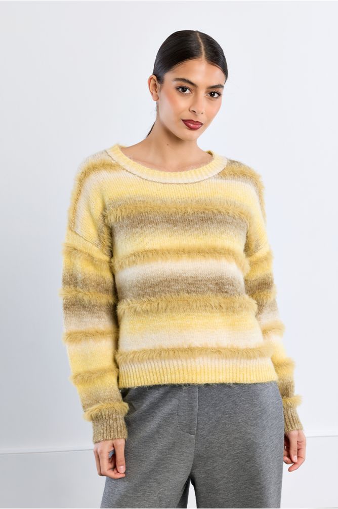 Tie & Dye sweater, fringed