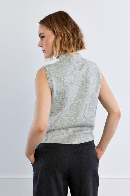 Pull sans manches en maille torsadée