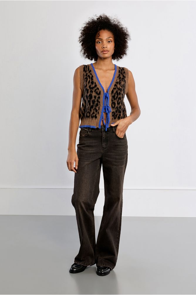 Leopard knit bolero
