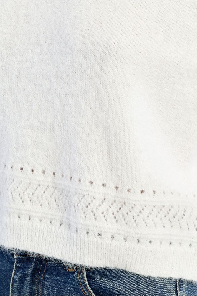 Short-sleeved knitted sweater, plain
