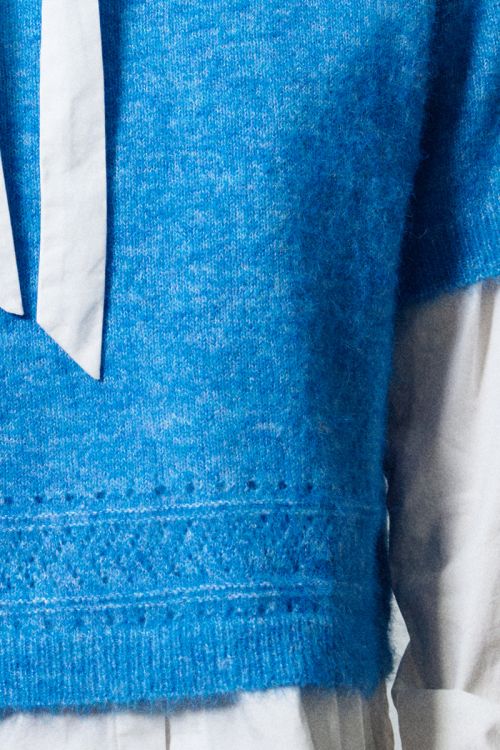 Short-sleeved knitted sweater, plain