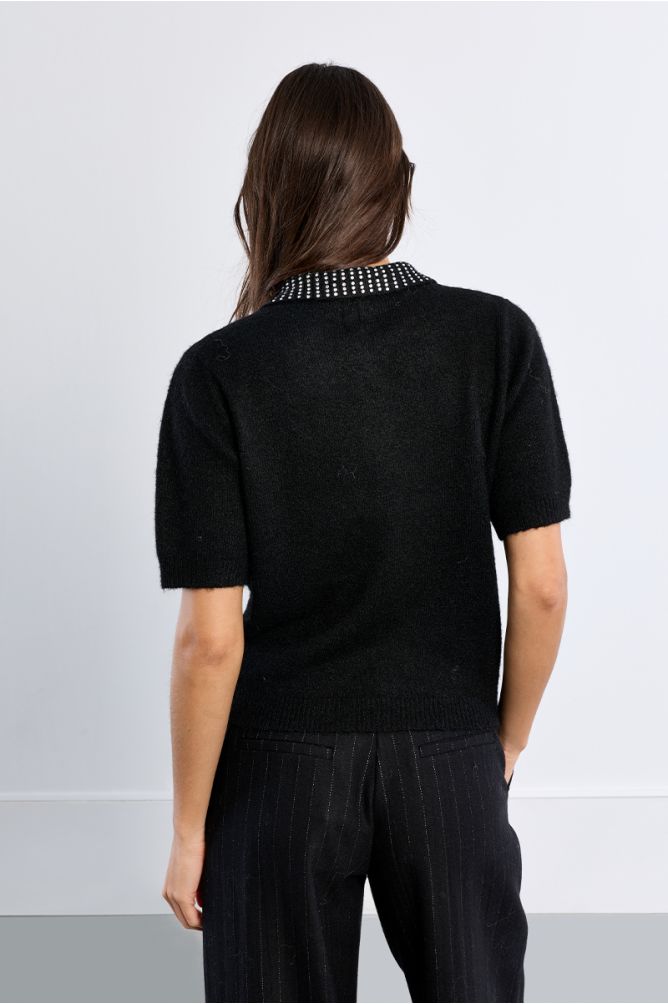 Polo en maille, strassé