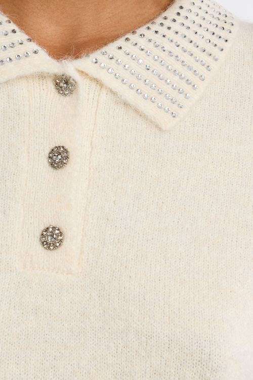 Jersey de manga corta detalle abalorios