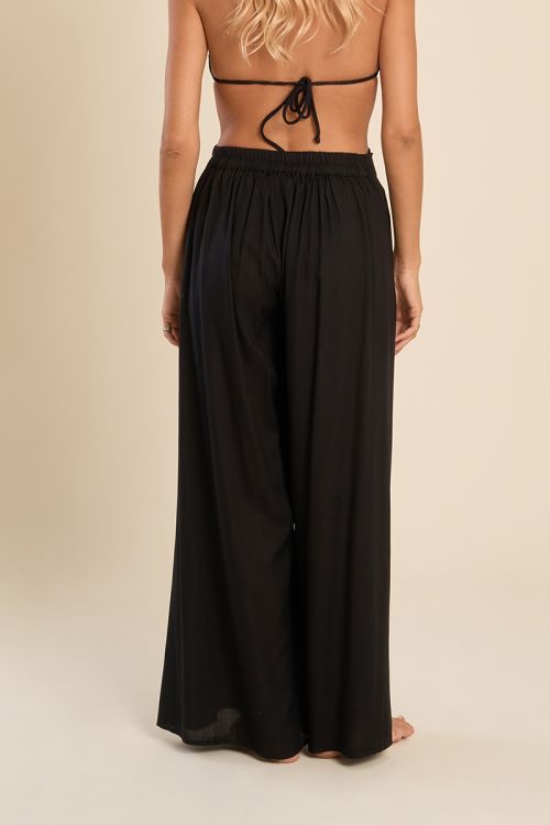 Pantalón de mujer largo, con lazada.