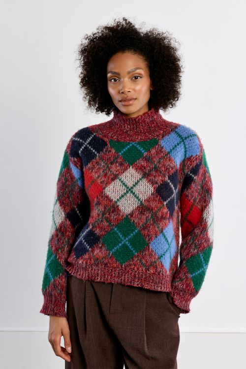 Pull à carreaux