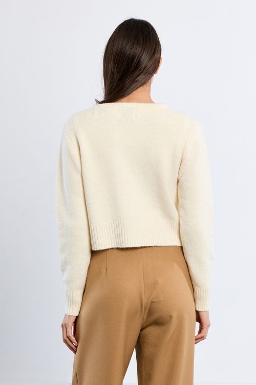 Fluffy knit open cardigan