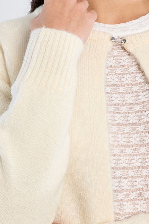 Fluffy knit open cardigan