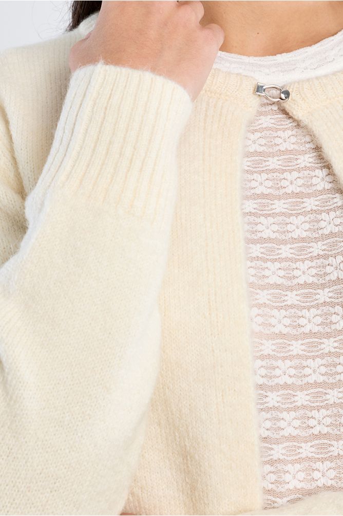 Cardigan ouvert en maille duveteuse