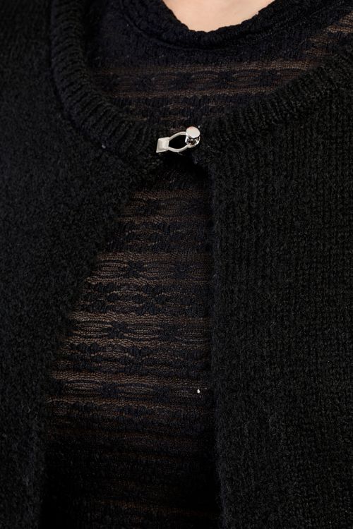 Fluffy knit open cardigan