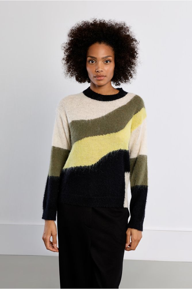 Brushed knit sweater