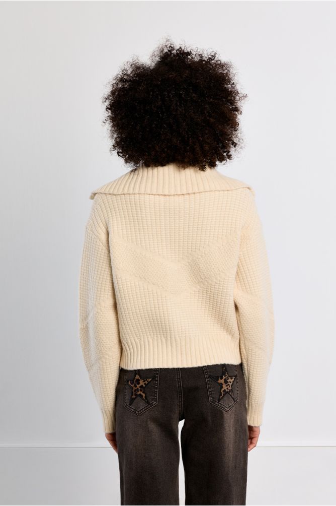 Knitted cardigan, double zipped