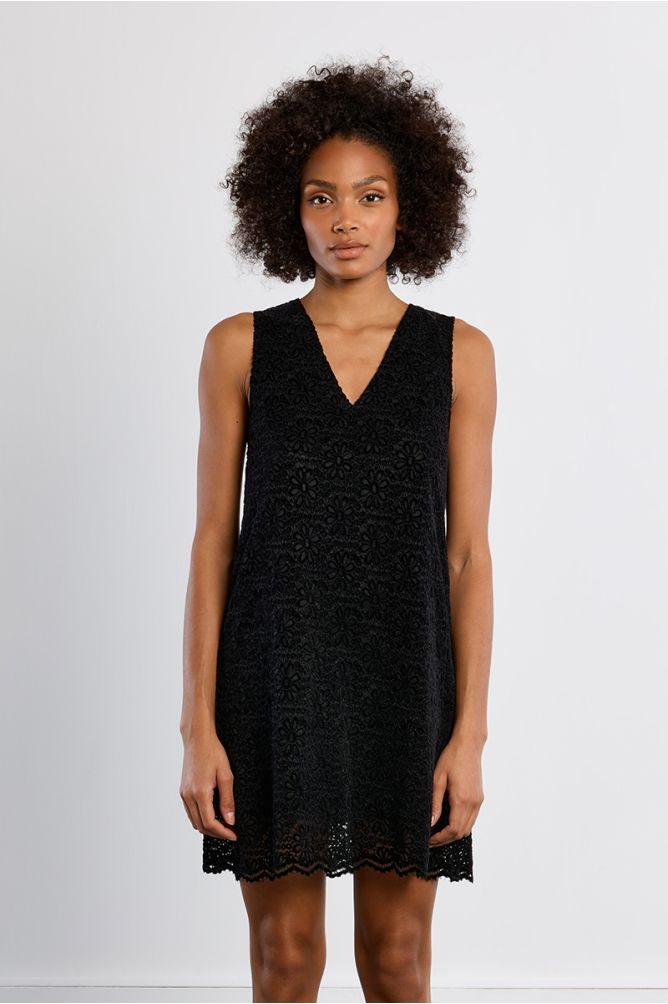 Robe mini en velours, brodée