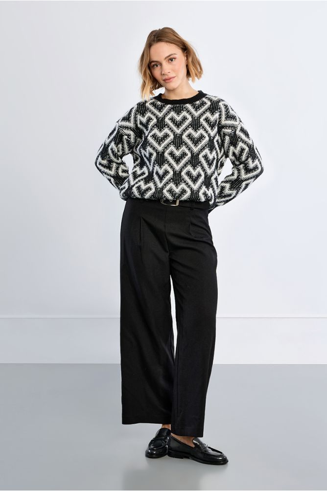 Pull jacquard à cœurs