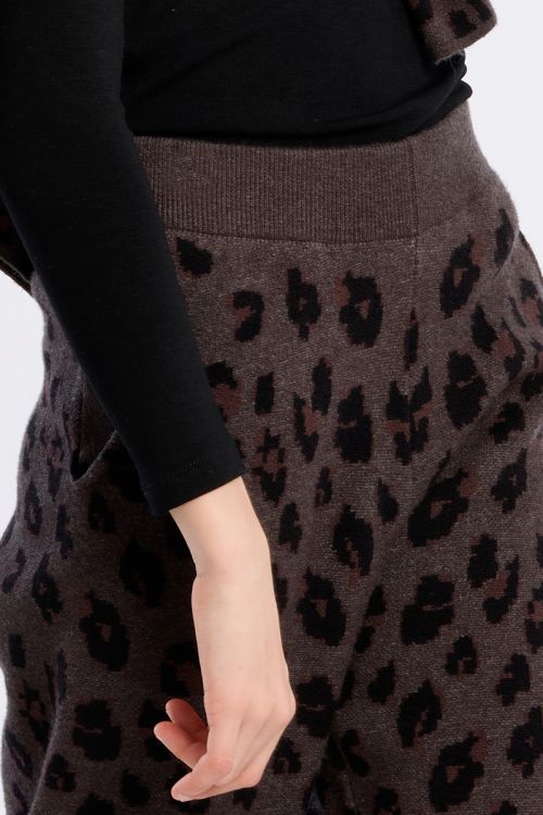 Pantalon en maille, imprimé animalier