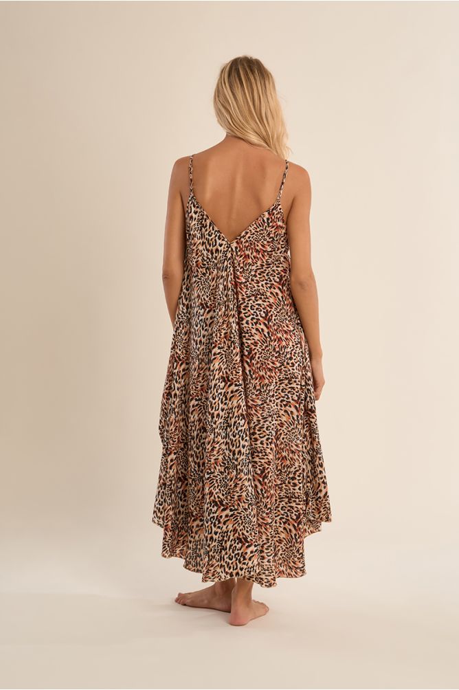 Vestido de tirantes, con estampado.