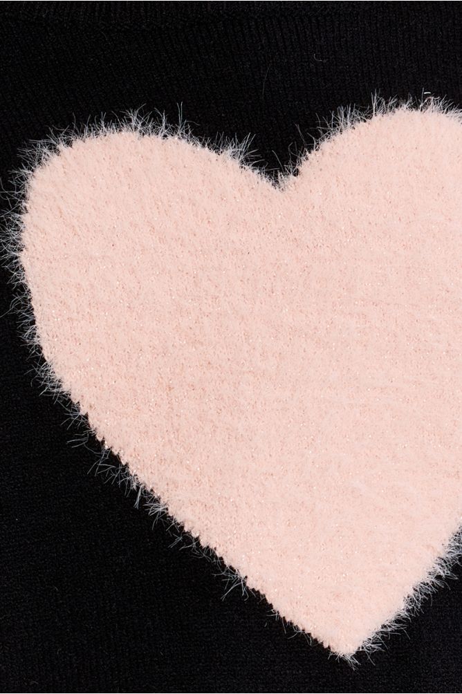Knitted sweater, heart pattern