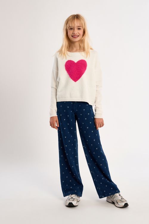 Jersey de manga larga y estampado corazón