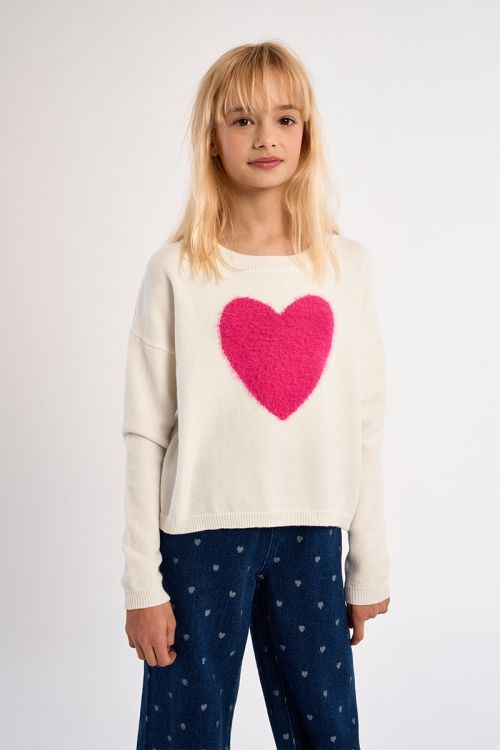 Jersey de manga larga y estampado corazón