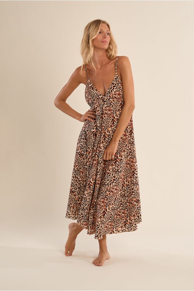 Vestido de tirantes, con estampado.