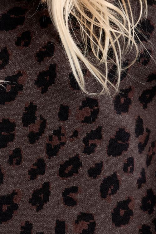 Pull en maille, imprimé animalier