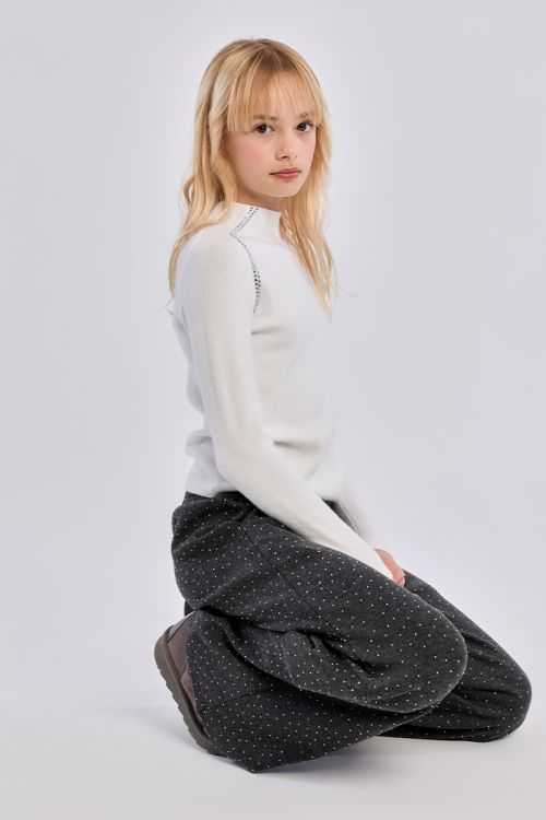 Knitted sweater, rhinestone detail