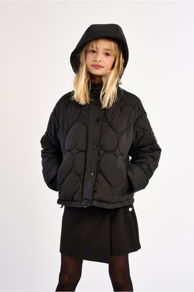Veste matelassée, motif coeur