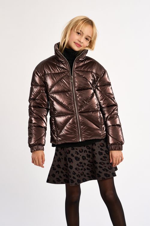 Quilted down jacket with zip