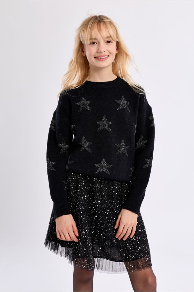 Pull en maille à motifs étoiles