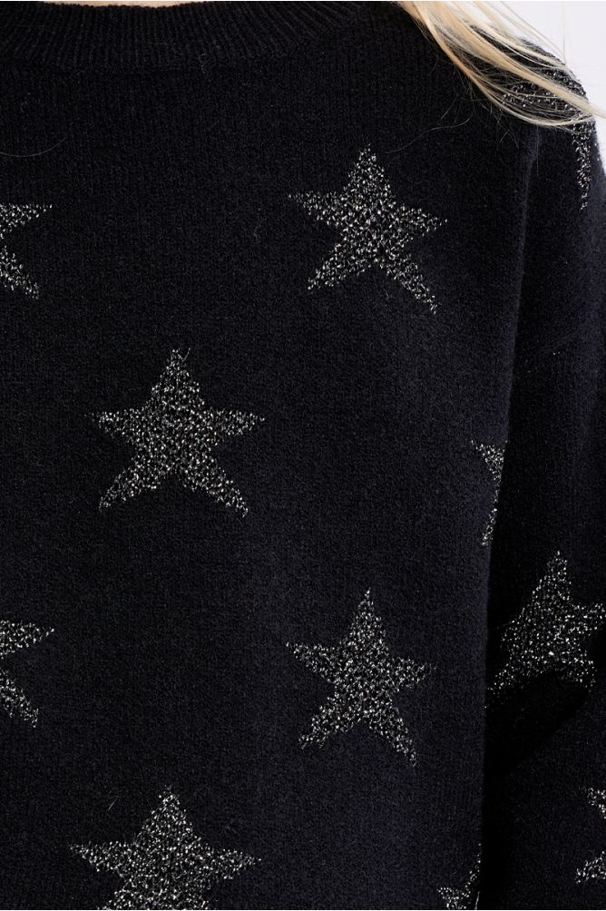 Pull en maille à motifs étoiles