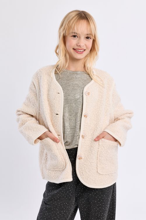 Textured jacket, with buttons