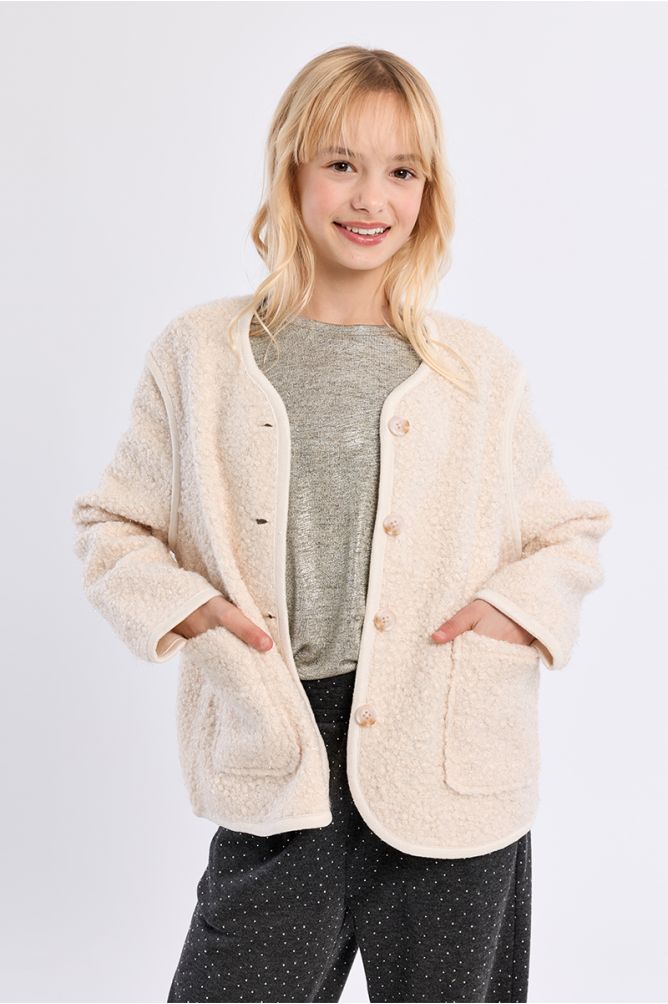 Veste texturée, à boutons