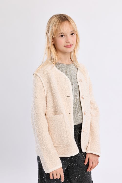 Veste texturée, à boutons