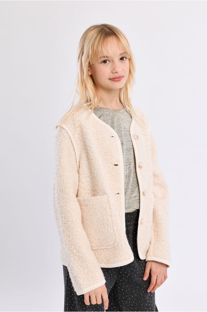 Textured jacket, with buttons