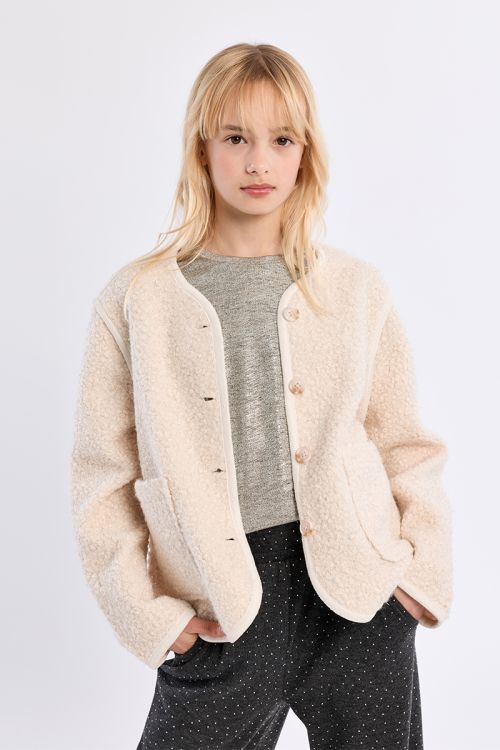 Textured jacket, with buttons