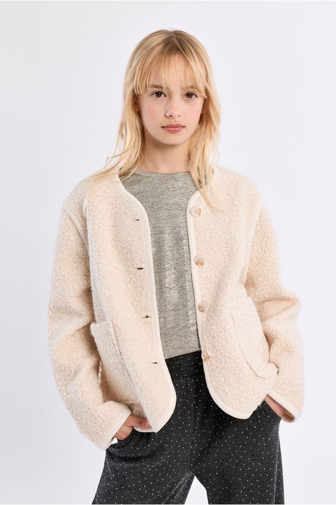Veste texturée, à boutons
