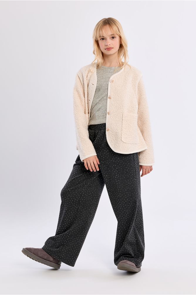 Textured jacket, with buttons