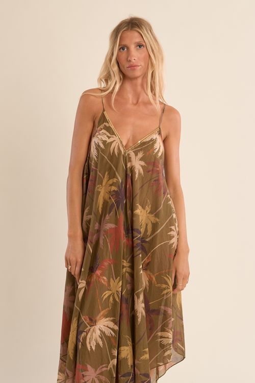 Vestido de tirantes, con estampado.