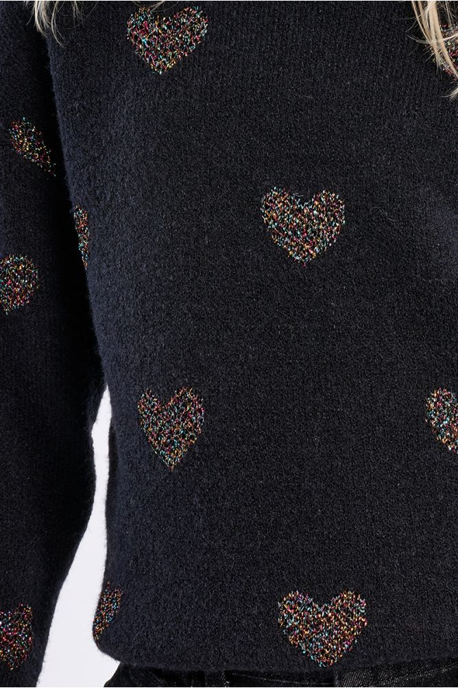 Jersey de manga larga y estampado corazones