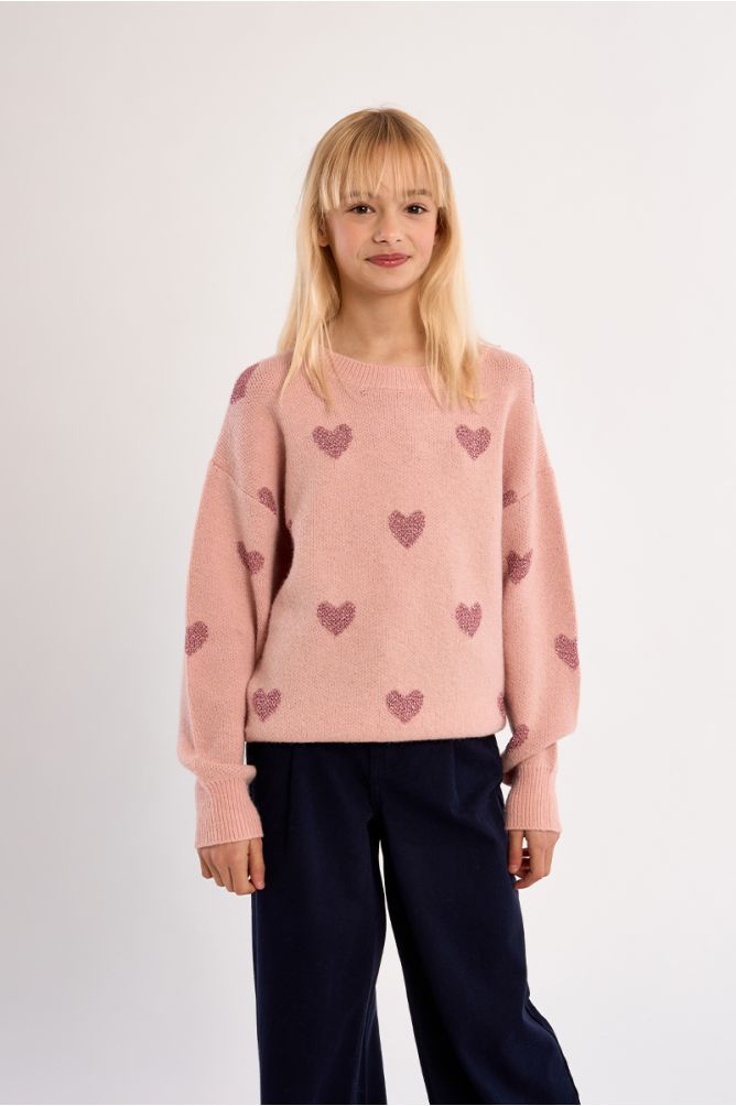 Jersey de manga larga y estampado corazones