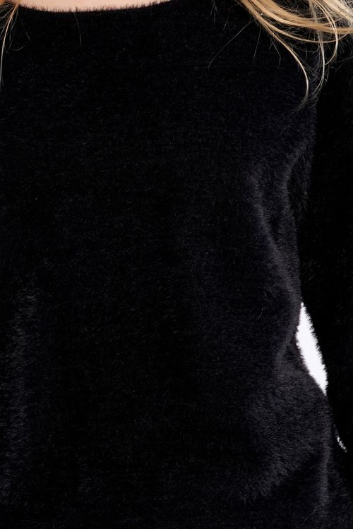 Fluffy crew neck sweater