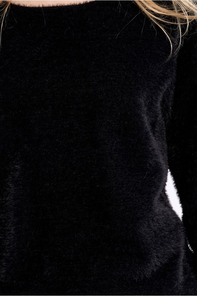 Fluffy crew neck sweater