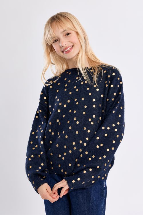 Jersey de manga larga y estampado lunares